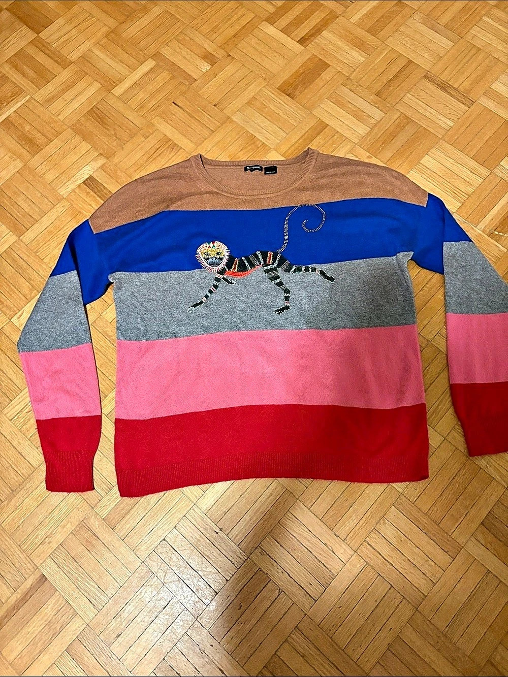 Desigual Cat sweater Color Block Sweater Medium